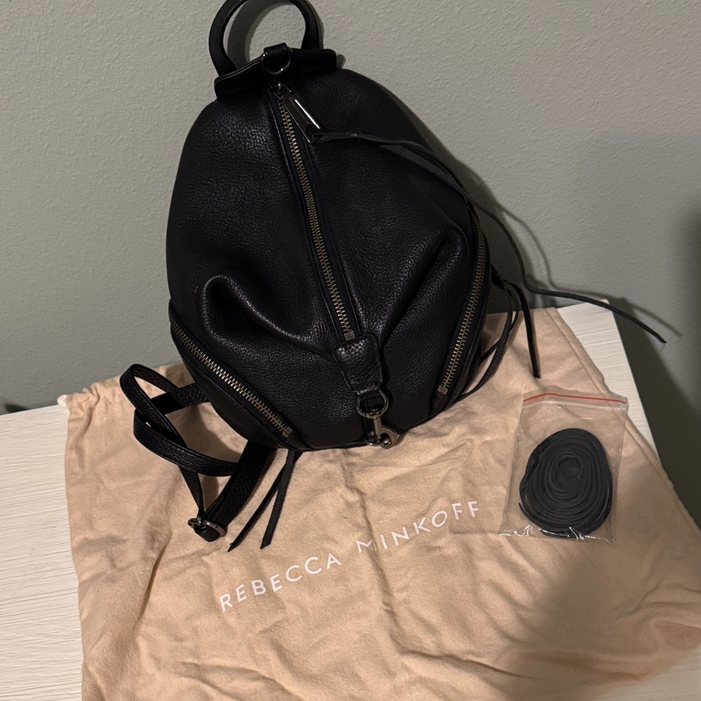 Rebecca Minkoff Julian Mini Black Leather Backpack